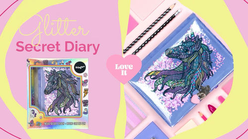 Lockable Secret Diary For Girls Glitter Notebook Journal Diary for Girls Unicorn - Video 1 of 1