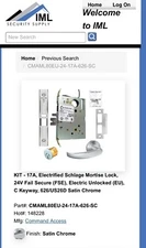 Command Access Schlage Mortise Lock 24V FSE EU C Keyway CMAML80EU-24-17A-626-SC