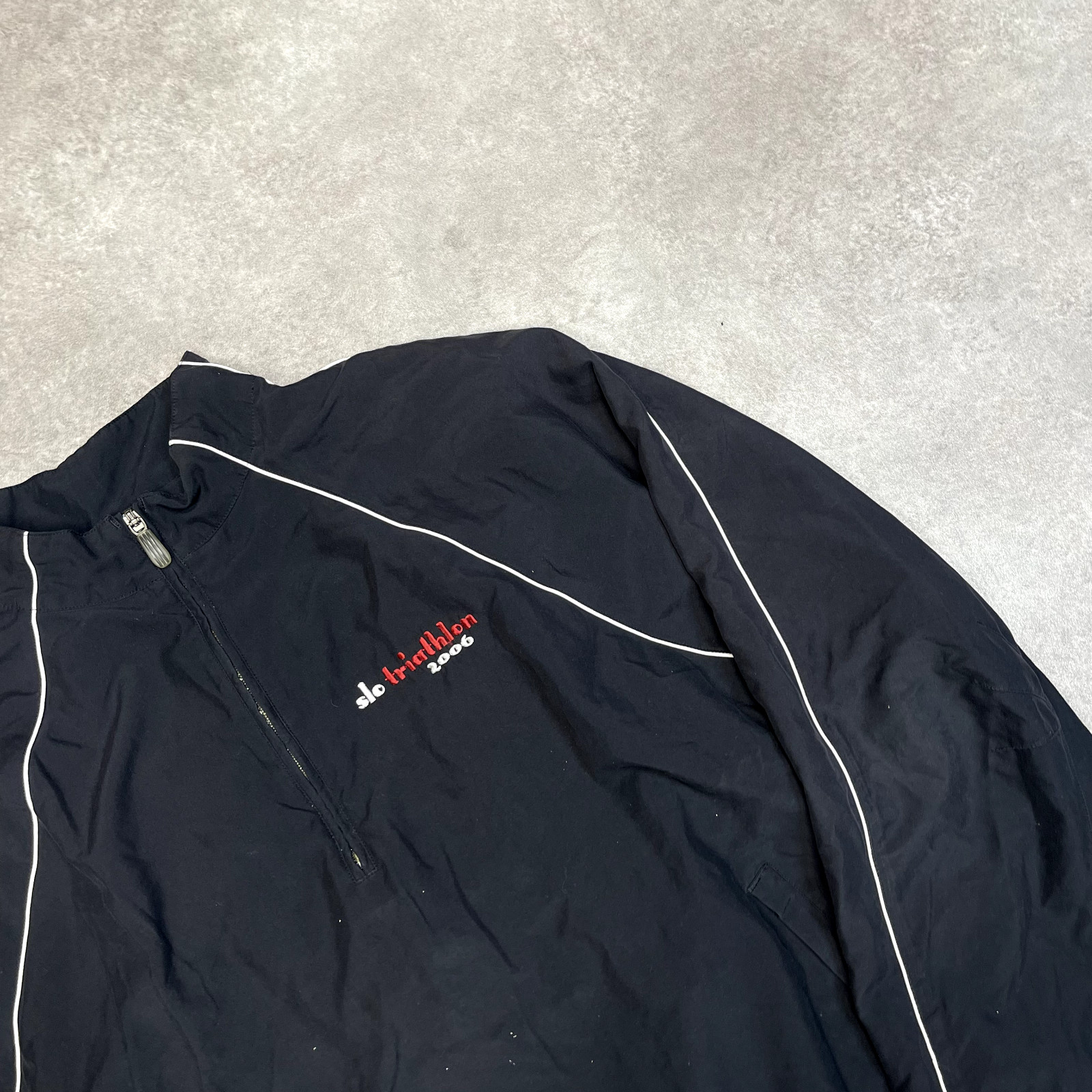 Adidas Anorak Jacket Mens Y2K Half Zip Pull Over Windbreaker, Black, XL image 3