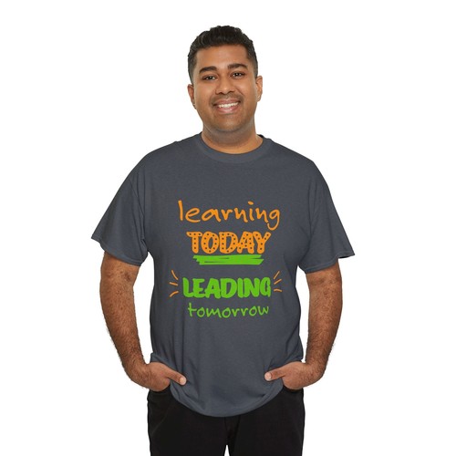 School Teacher Unisex Heavy Cotton Up to 5XL Tee T-Shirt 'Leading Tomorrow' - Picture 79 of 118