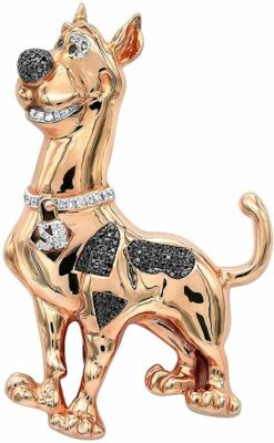 1 Ct Round Cut Diamond Scooby Doo Cartoon Charm Pendant 14k Rose Gold Plated