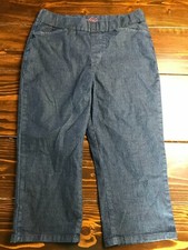 CHIC Pants, Women's Size 6, Black Denim, Classic Collection, Elastic Waist