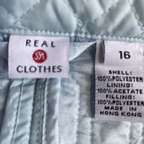 Saks Fifth Avenue Jacket Woman 16 Blue Quilted Snap Front Real Clothes Vintage - Picture 6 of 11