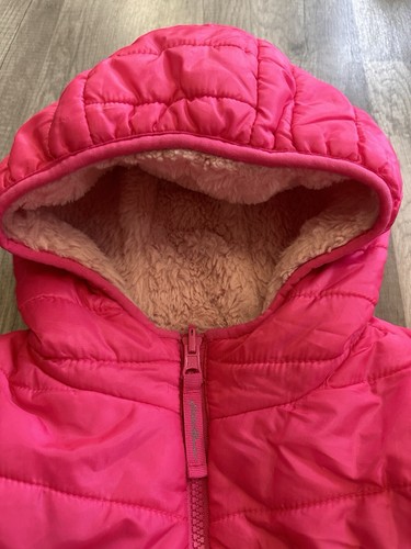 Eddie Bauer Girls Reversible Tye Dye Ombré Purple+Pink Puffer Winter Coat Large - Picture 7 of 21