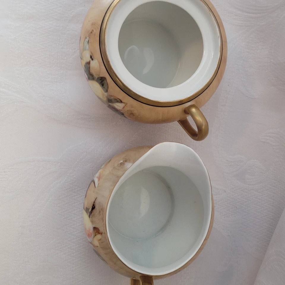 Juego de leche de azúcar y crema Royal Munich vintage patrón de grano de madera de Baviera Foto 4 de 4