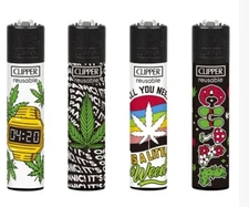 NEW Weed Time series Clipper lighters set of 4 - 420 stoner funny lighter hippie