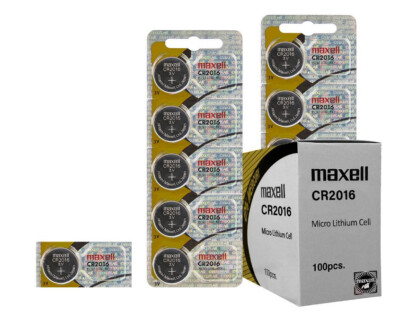 Maxell CR2016 3V  Lithium Battery Hologram Packaging of 100 count Expires 2030
