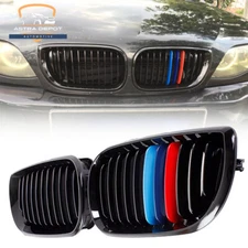 FRONT KIDNEY GRILL Gloss Black M-Color for BMW E46 4DR 320i 325i 330i 2002-2005