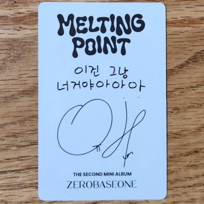 Han Yu Jin Official Photocard Zerobaseone Melting Point ZB1