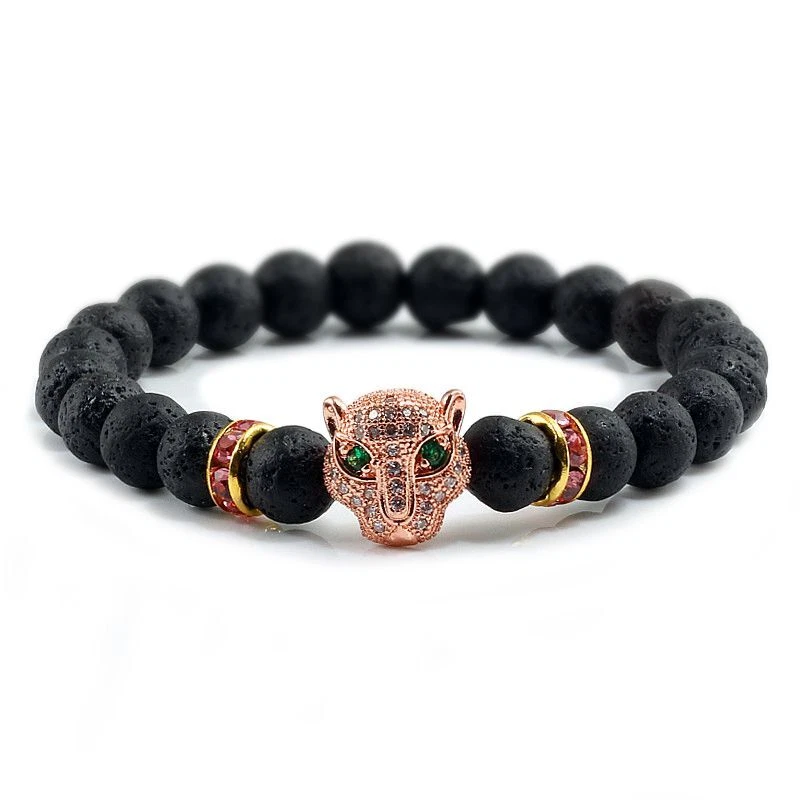 Black Lava Beads Bracelets - Style Healing Balance Buddha Prayer Stone Bracelet - Image 2 of 4