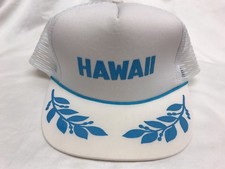 Vintage 80s Hawaii Trucker Hat Baseball Cap Snapback Foam Hawaiian Headwear