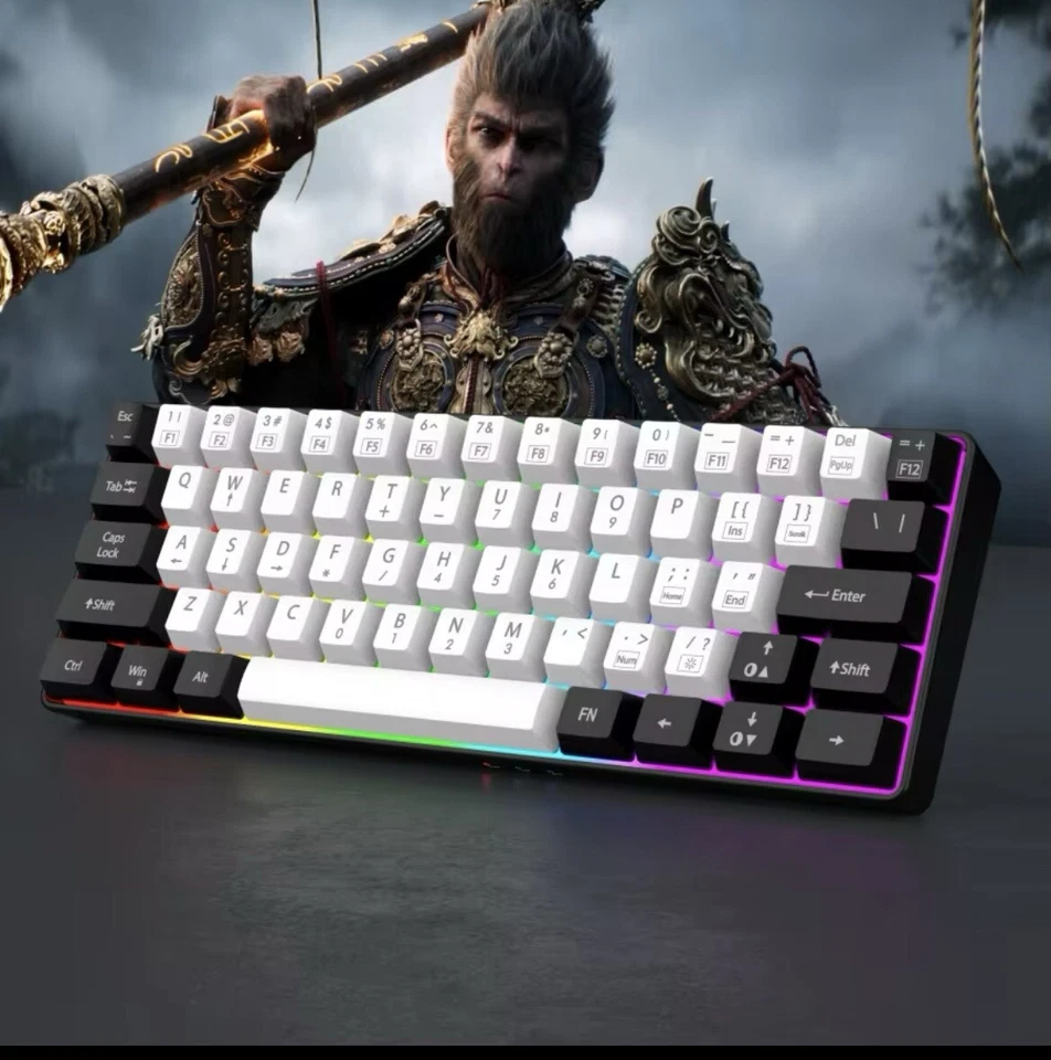 60% wired gaming keyboard, RGB backlight ultra compact mini keyboard,waterproof - Image 3 of 3