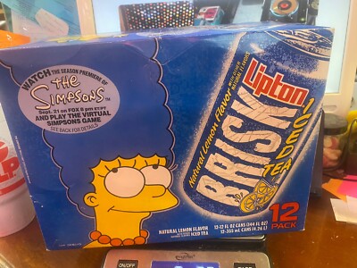 The SIMPSONS LIPTON BRISK Tea Carton With Empty Cans