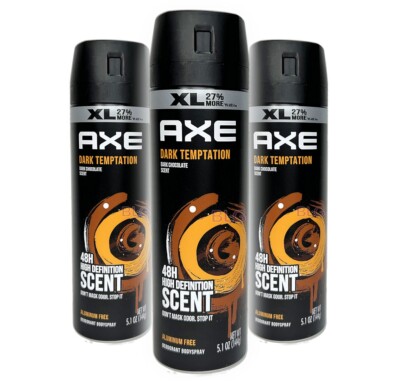 Axe Scented Body Antiperspirant DARK TEMPTATION 48Hour Scent Deodorant 5.1oz-3Pk