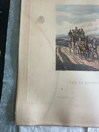 Antique Triptych Color Engraving English Coaching Edward A S Douglas & C R Stock - Picture 10 of 12