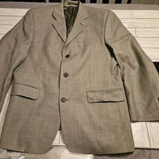 Brandini Blazer Mens 41R Grey 100 Wool Sport Coat Jacket Three Breasted
