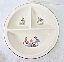 Salem China Co USA Baby Bowl Seesaw Lamb Bunny Divided Bowl 7 3/4 x 1.5 inch