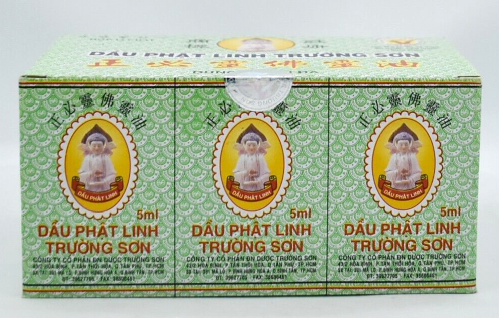 dầu phật linh Dau Phat Linh Truong Son, Headache and Fever, 5ml X 4 Pack