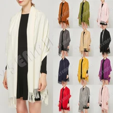Men Women Oversized Cashmere Feel Blanket Plain Shawl and Wrap Warm Scarf 