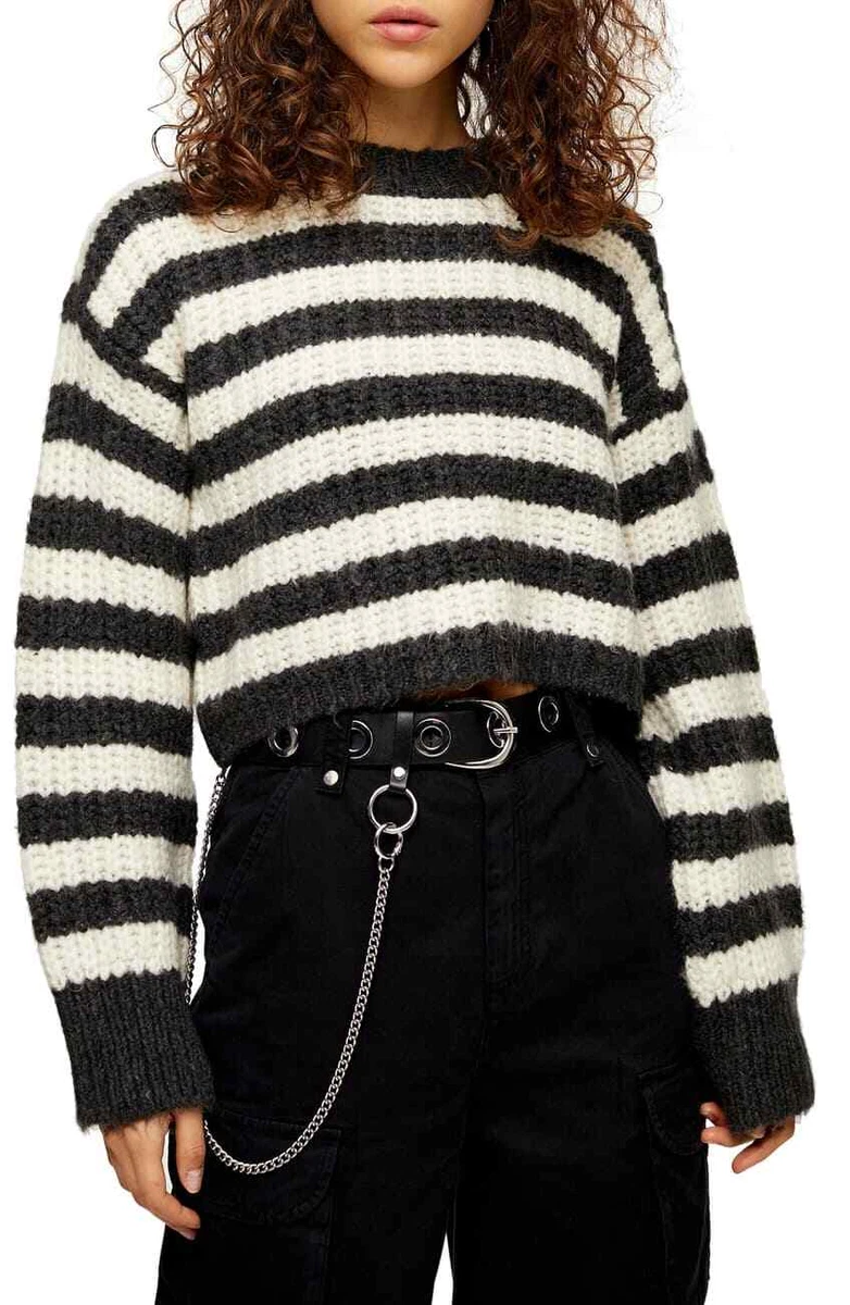 TOPSHOP Stripe Crewneck Sweater Size 12 (UK Large) | eBay