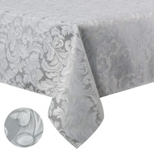 Tektrum 70"X70" Square Damask Tablecloth-Waterproof/Stain Resistant -Grey