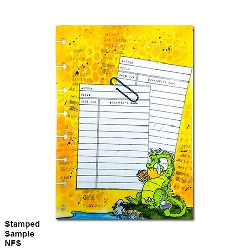 AGAR THE EMOTIONAL Rubber Stamp, by Brian Kesinger, Dragon, Reading, Books, Read - Picture 4 of 7