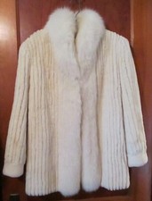 Canada Select Off White Sheared Beaver Coat Jacket Small-medium - Gorgeous!
