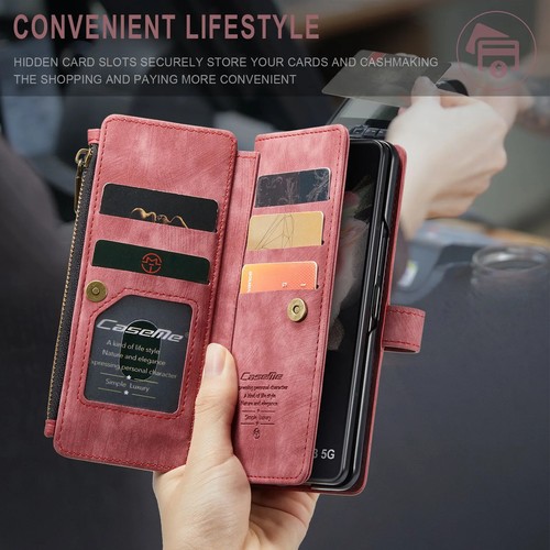 Leather Wallet Case for Samsung Galaxy Z Fold 5 3 4 5G Lanyard Card Holder Cover - Picture 12 of 28