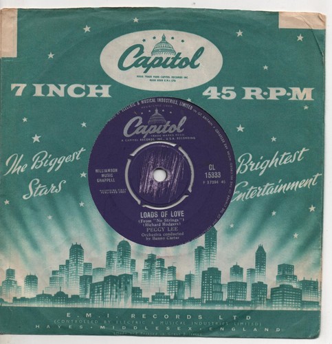 PEGGY LEE the sweetest sounds*loads of love 1962 UK CAPITOL 7" 45 - Bild 3 von 4