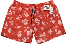 NWT 54 Trunks Surf  Swim Co. Chambray Hibiscus 6.5" Sano Swim Shorts Size XXL