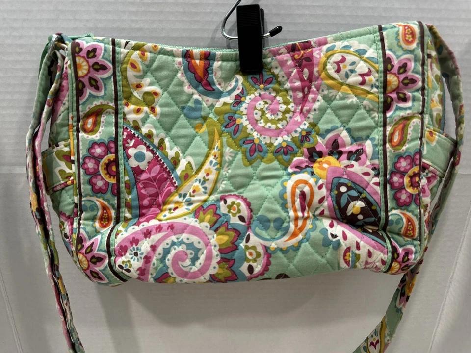 VERA BRADLEY 2013 Verde/Rosa Verano Bandolera Cartera Bolso de Hombro TUTTI FRUTTI🔥 Foto 4 de 4