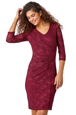 Glitter Lace Ruched Shift Stretch Dress For Women UK - Ladies Roman Originals | eBay UK Glitter Lace Ruched Shift Stretch Dress For Women UK - Ladies Roman Originals | eBay UK