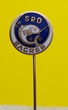 SRD Zagreb, Fishing, Angeln, Peche, Fish, hook, haken, vintage pin KASUN 1960s