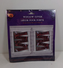 HALLOWEEN Spooky Decorative Plastic Window Cover Beware ... 30x40"