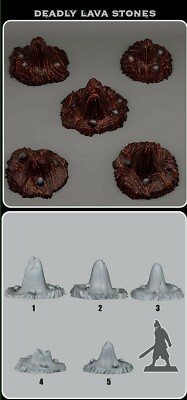 Deadly Lava Stones Legion Terrain Scenery Tabletop Miniatures 28mm