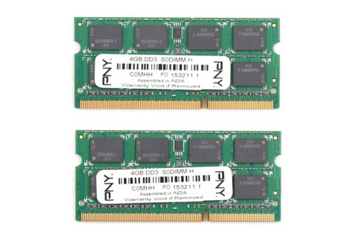 Lot of 2 PNY 4GB DD3 SODIM,H Laptop Memory P/N: C0MHH Tested Working - Afbeelding 1 van 2
