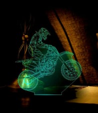 DIRT BIKE MOTOCROSS Smart APP Control 3D Illusion Night Light Bluetooth,Music