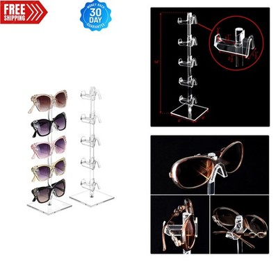 Elegant 2-Piece Acrylic Eyewear Display Stand - Holds 10 Frames Securely