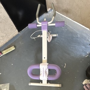 FEIERDUN Thigh Exerciser Adjustable Height Digital Display Foam Handles Purple
