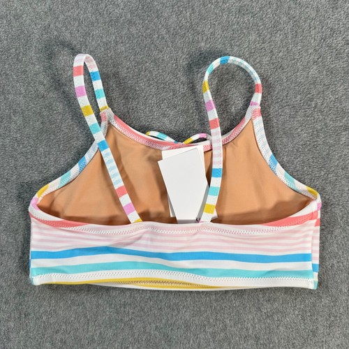 Traje de baño de bikini a rayas arco iris J.Crew Crewcuts para niñas 6-7 BX165 nuevo UPF 50 - Imagen 5 de 5