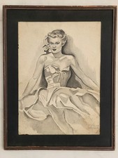 Raro disegno ad acquerello del famoso illustratore americano Andrew Loomis. 