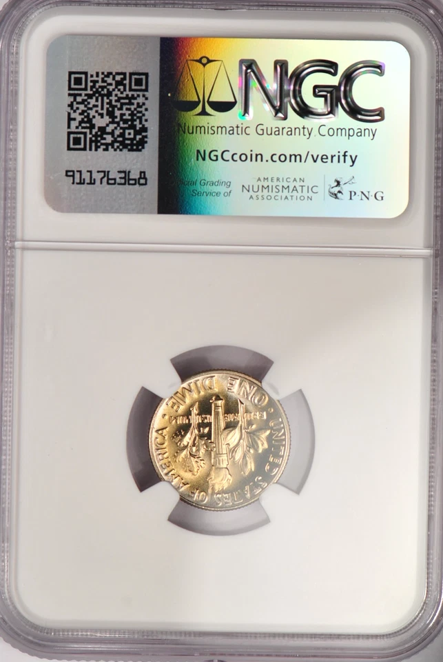 1966 SMS Roosevelt Dime DDR VP-001 NGC MS 69 SP69 Top Pop Variety Coin 10C - Image 2 of 4