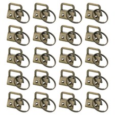20Pcs 20mm Key Fob Hardware with Keychain Ring for Webbing Dark Bronze