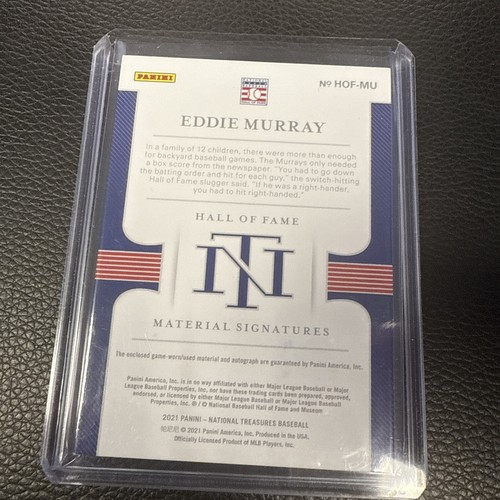 EDDIE MURRAY 2021 National Treasures HOF Auto Patch #3/5 - Picture 3 of 3