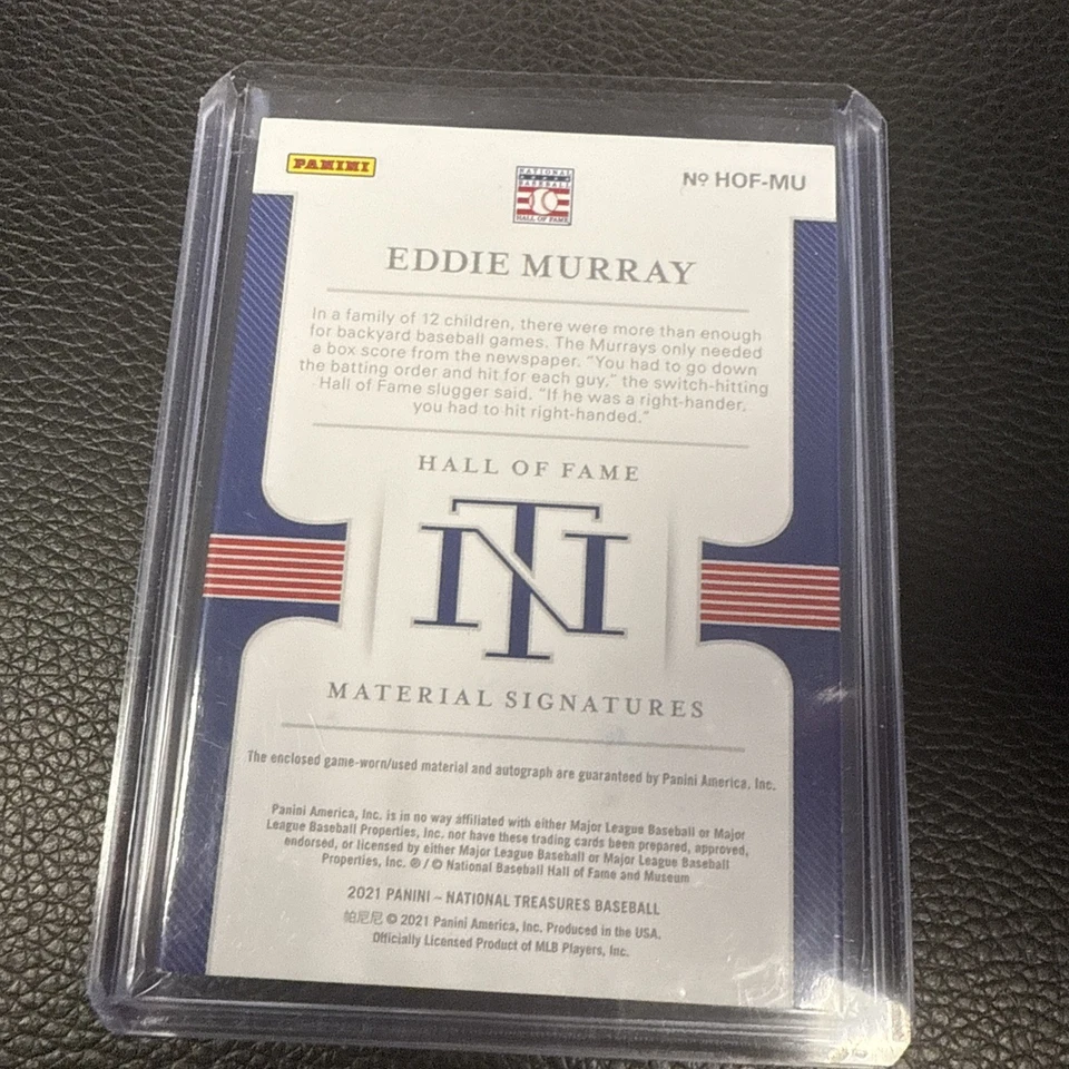EDDIE MURRAY 2021 National Treasures HOF Auto Patch #3/5 - Image 3 of 3