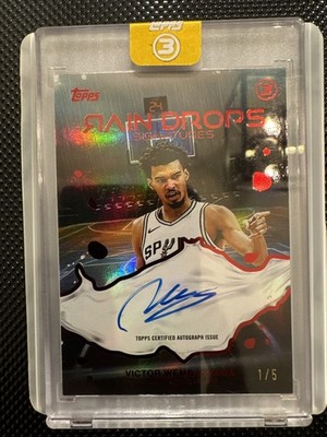 Jersey Match 1/5 2025-26 Topps 3 Victor Wembanyama Raindrops On Card Auto!