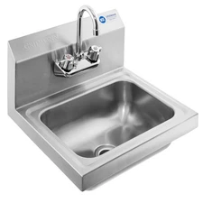 Commercial Stainless Steel Hand Wash Washing Wall Mount Sink Kitchen