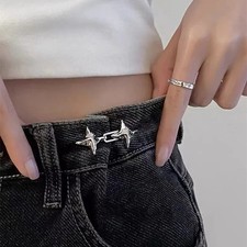 Adjustable Jeans Button Clips Waist Tightener Buckle Snap Pants Pin Retractable.