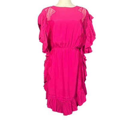 IRO Zestful Fuchsia Pink Lace Ruffle Mini Dress Size EU 38 US 6 | eBay IRO Zestful Fuchsia Pink Lace Ruffle Mini Dress Size EU 38 US 6 | eBay