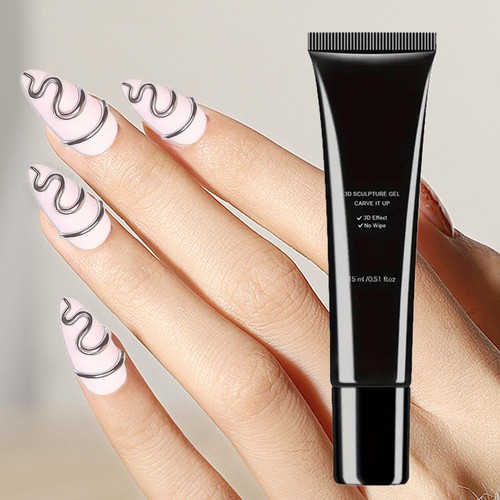 Gel Unghie 3D, 15 ml Gel Scultore Trasparente per Intaglio, Forma e Pittura Nailkun - Foto 3 di 12